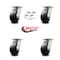 Service Caster 5 Inch Kingpinless Rubber on Steel Wheel Swivel Caster Set with Swivel Lock SCC SCC-KP30S520-RSR-BSL-4 - alternate 2